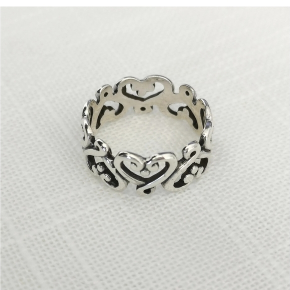 New sterling silver Hearts ring handmade size 7.5 - Picture 5 of 6